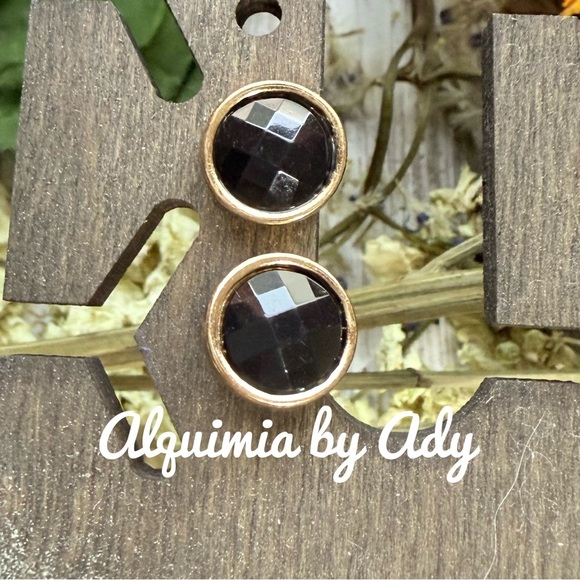 Alquimia Black and Gold Earrings - Picture 1 of 2